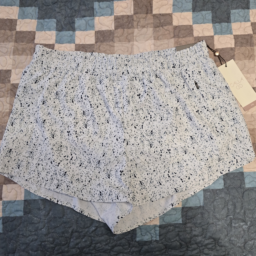 Speckled White and Black Shorts
